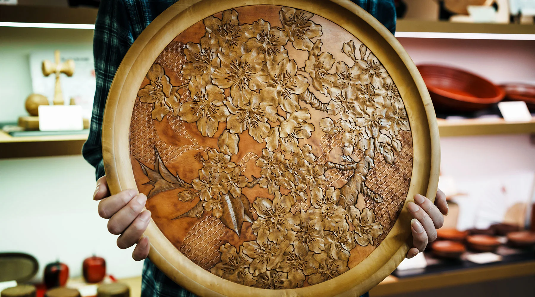 沖田さん制作の丸盆